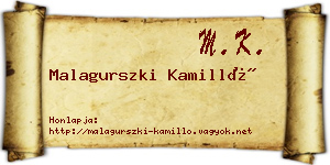 Malagurszki Kamilló névjegykártya